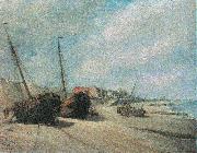 unknow artist Fishing boats on the beach of Heist oil painting on canvas